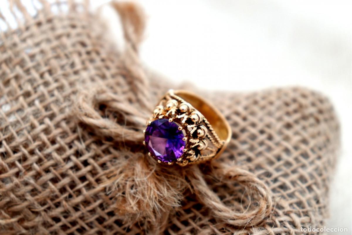Joyeria: Anillo de oro de 19,2 quilates con amatista - Foto 2