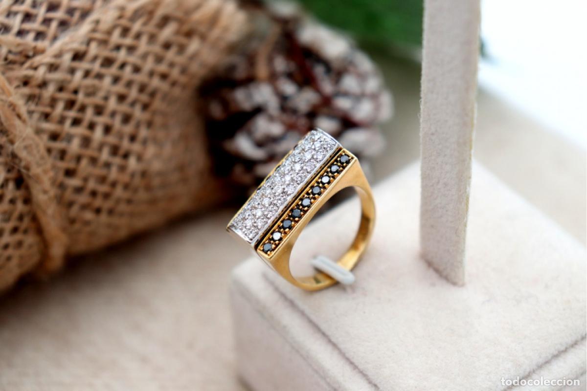 Joalharia: Anillo de oro de 19,2 quilates con diamantes y zafiros australianos
