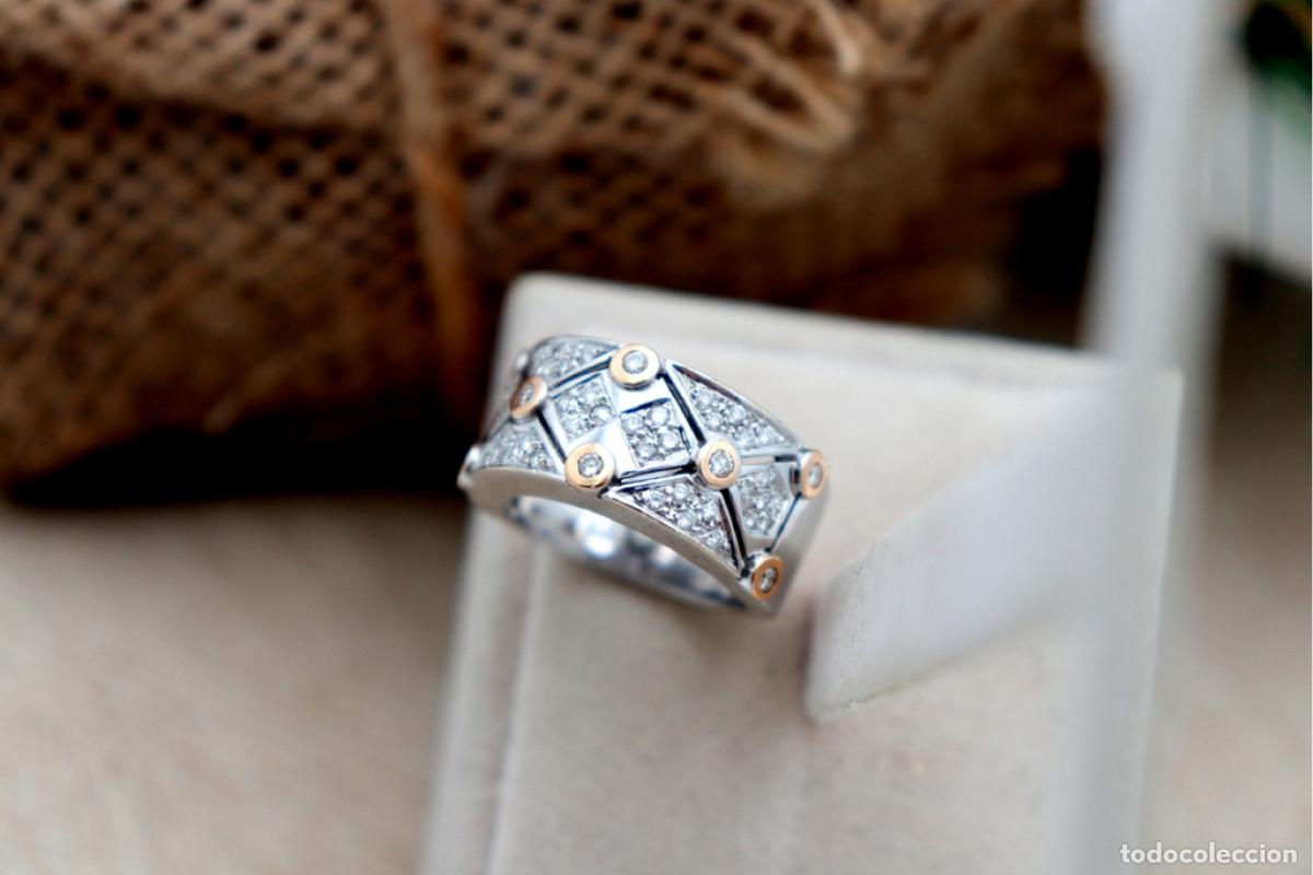 Joalharia: Anillo de oro de 19,2 quilates con diamantes