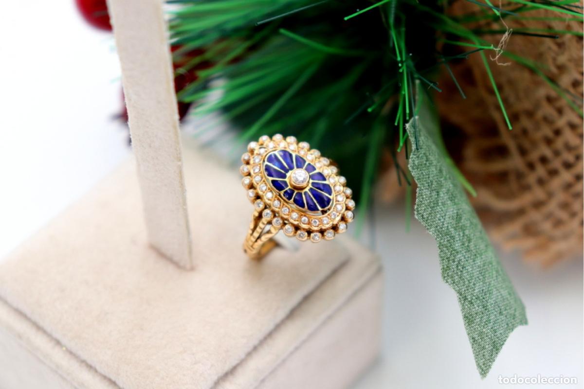 Joalharia: Anillo de oro de 19,2 quilates con diamantes
