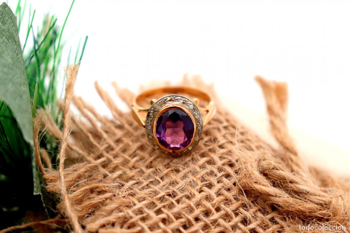 Joyeria: Anillo de oro de 19,2 quilates con diamantes y rub&iacute; - Foto 2