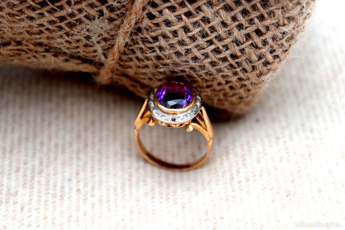 Joyeria: Anillo de oro de 19,2 quilates con diamantes y rub&iacute; - Foto 3