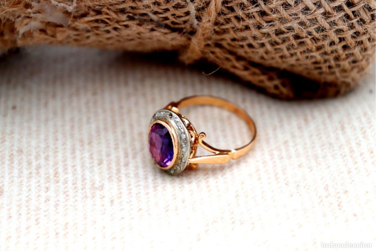 Joyeria: Anillo de oro de 19,2 quilates con diamantes y rub&iacute; - Foto 6