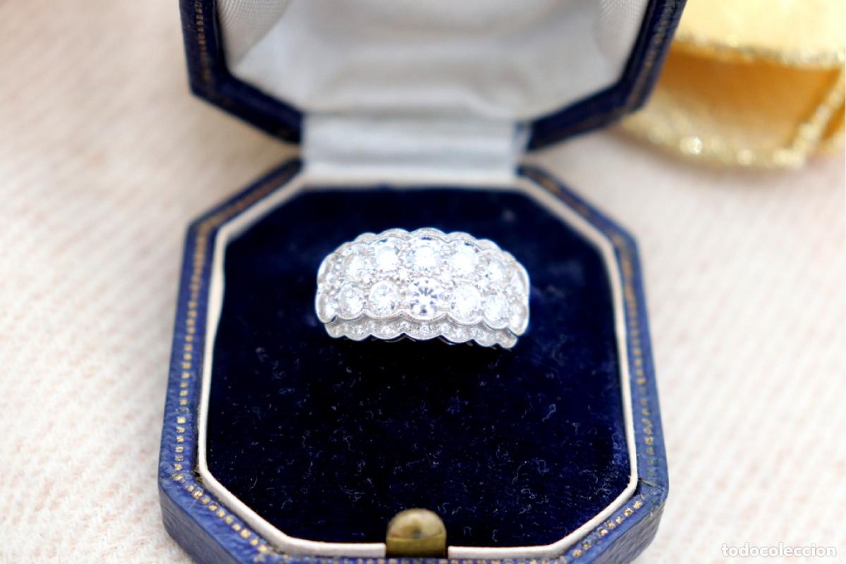 Joyeria: Anillo de oro blanco de 18 quilates con diamantes. - Foto 6