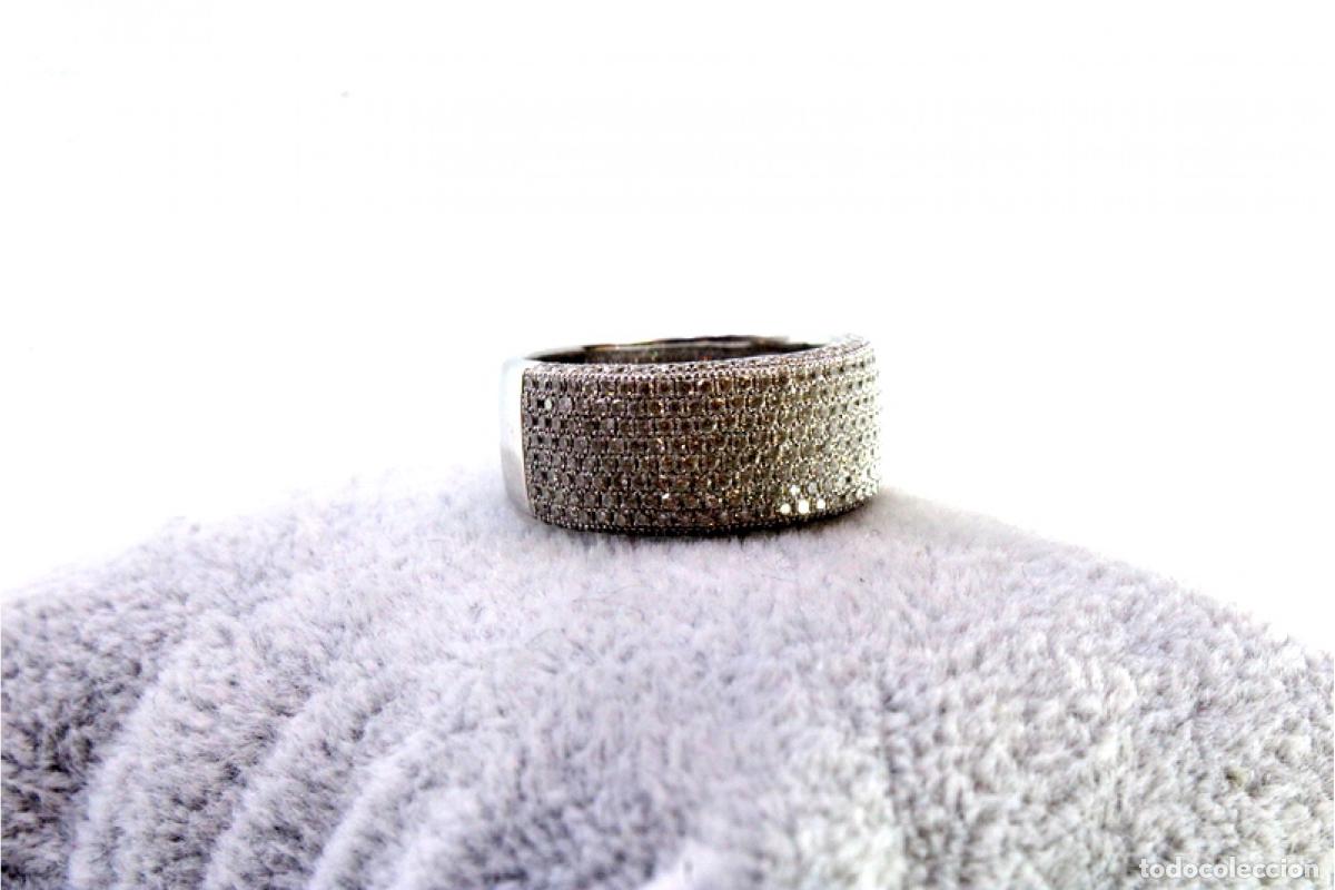 Joyeria: Anillo de oro blanco de 18 quilates con diamantes. - Foto 3