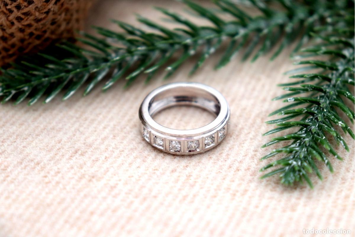 Joyeria: Anillo de oro blanco de 19,2K con diamantes. - Foto 2