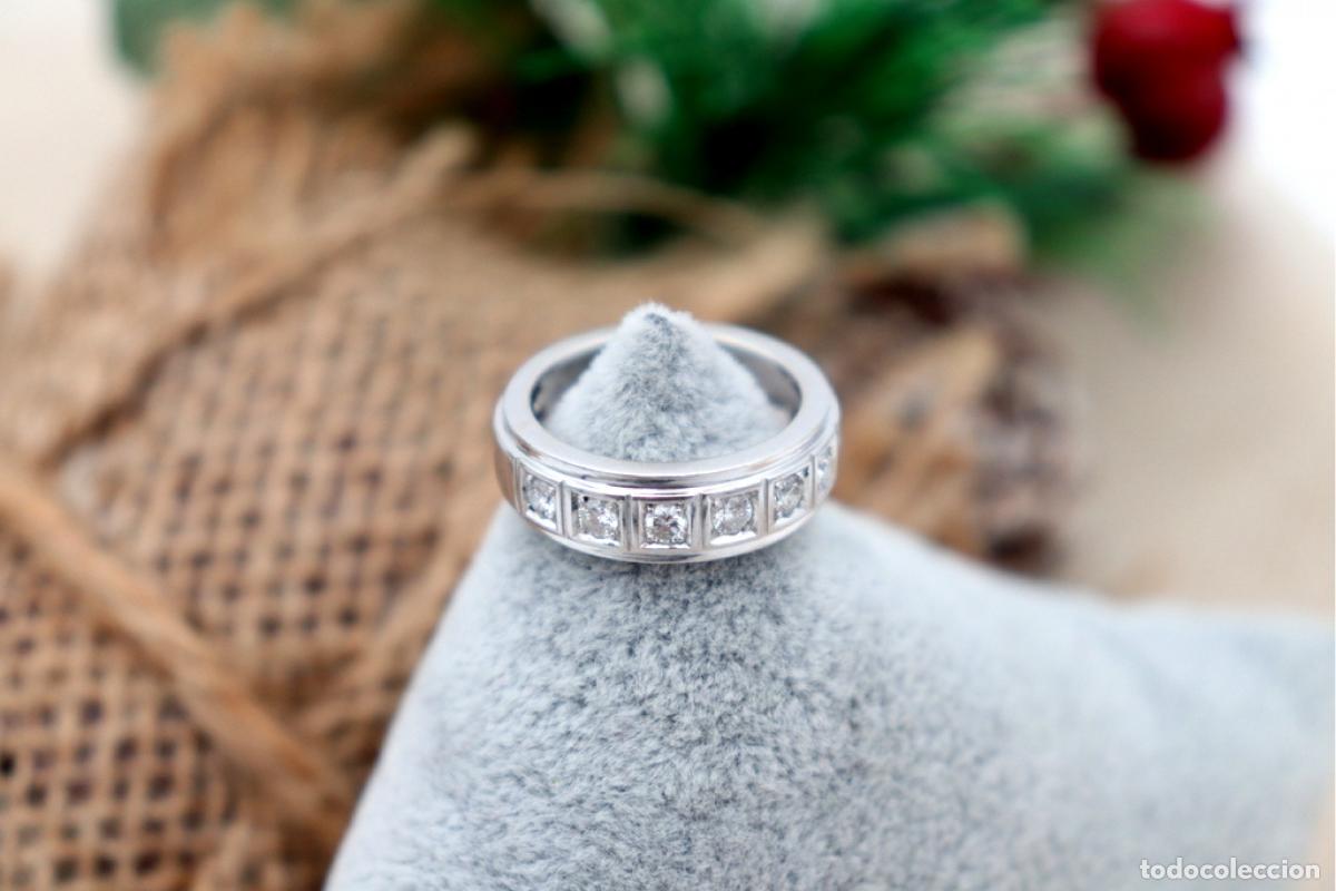 Joyeria: Anillo de oro blanco de 19,2K con diamantes. - Foto 4