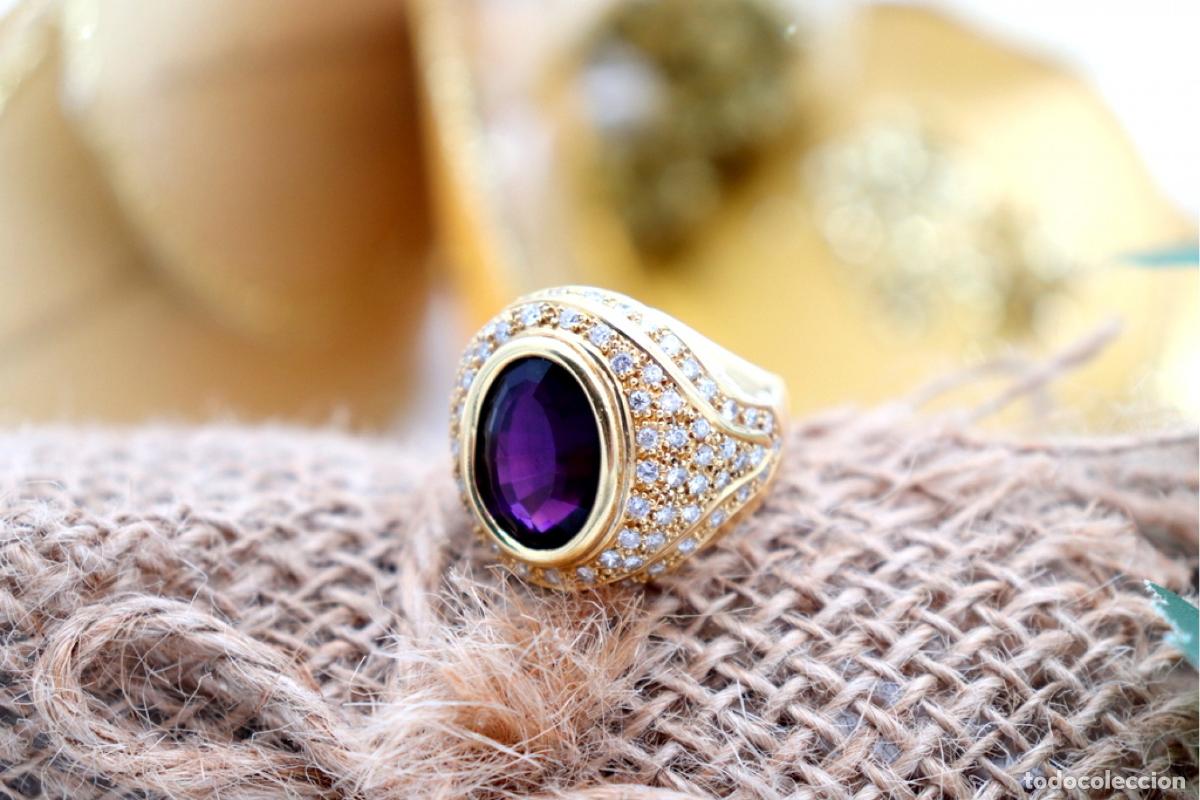 Joyeria: Anillo de oro de 19,2 quilates con diamantes y tanzanita