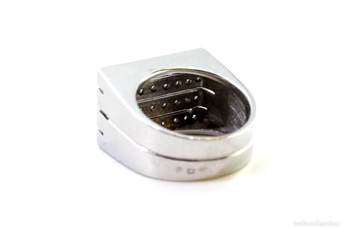 Joyeria: Anillo de oro blanco de 19,2K con diamantes. - Foto 3