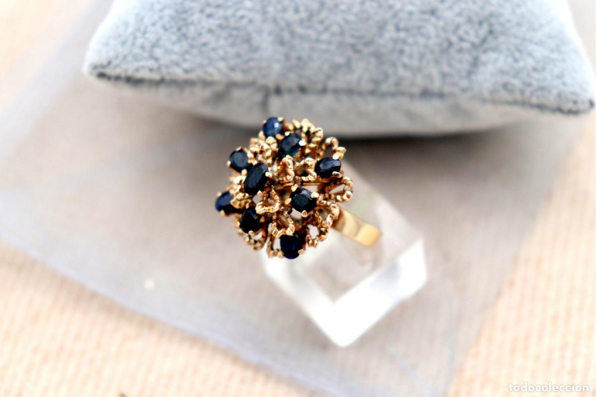 Joyeria: Anillo de oro con zafiros australianos. - Foto 7