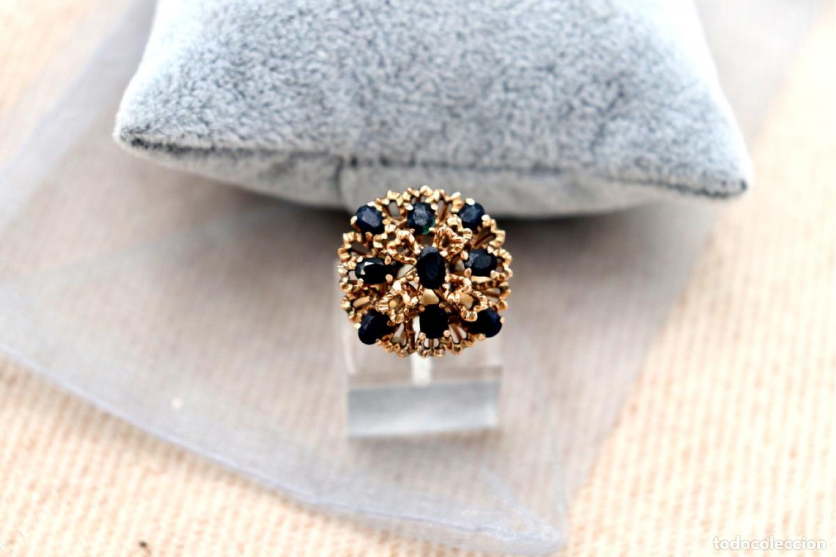Joyeria: Anillo de oro con zafiros australianos. - Foto 8