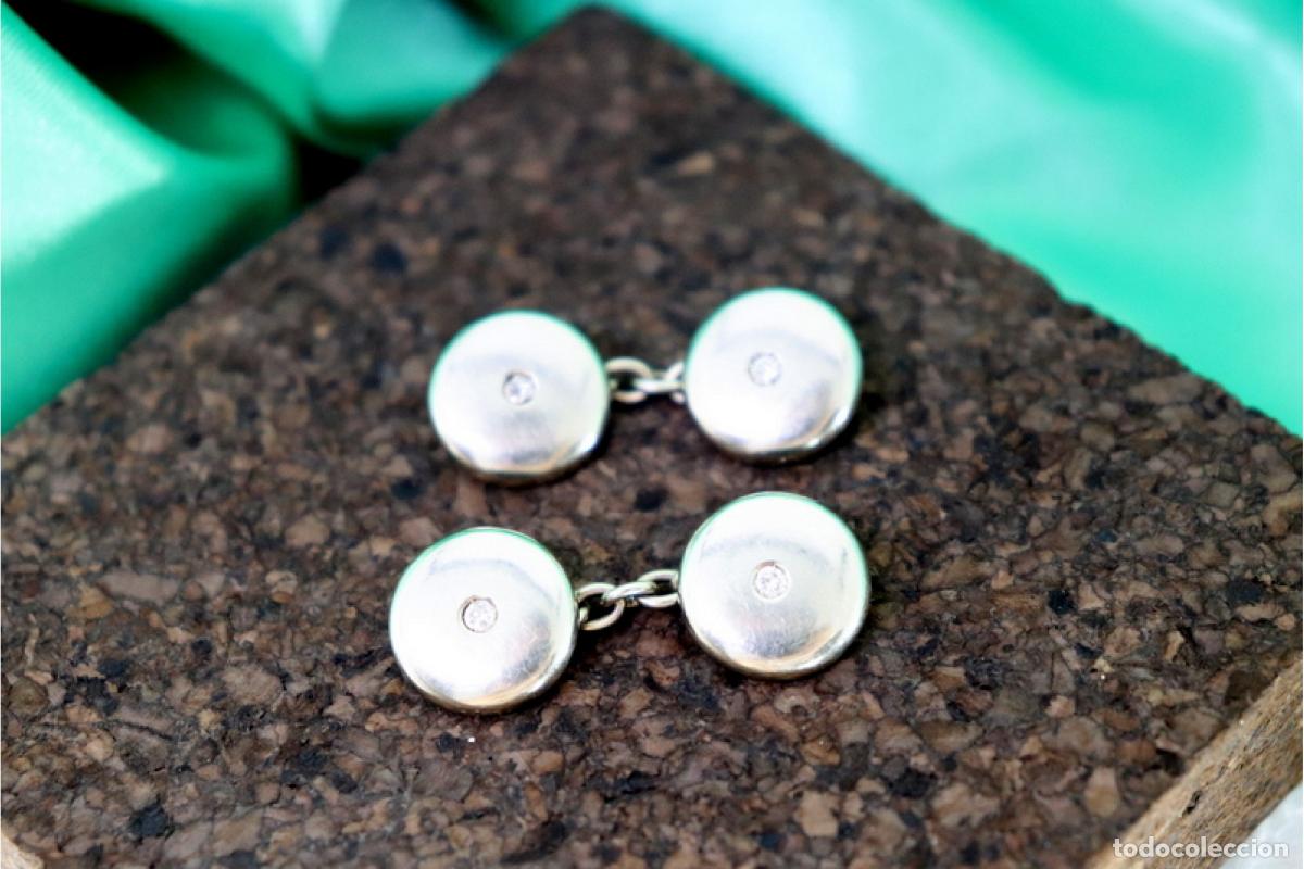Joyeria: Gemelos de oro de 18 quilates con diamantes - Foto 2