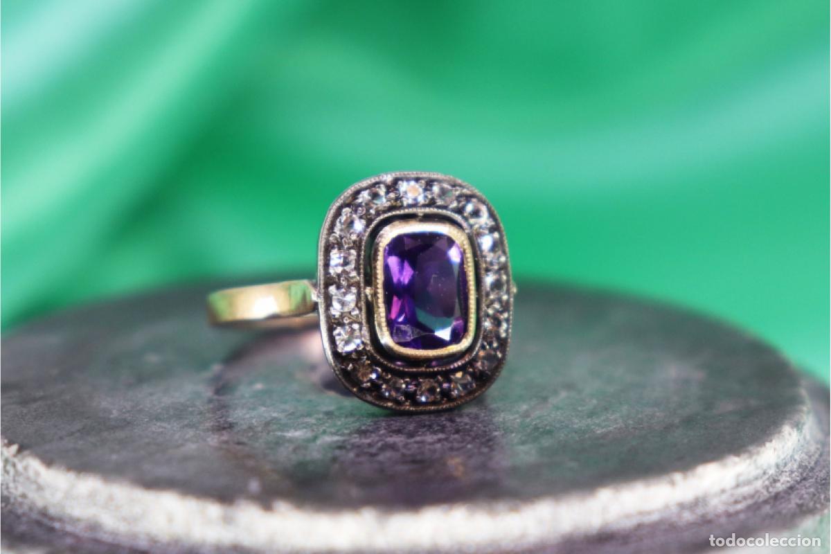 Schmuck: Anillo de oro y plata de 19,2K con amatista.