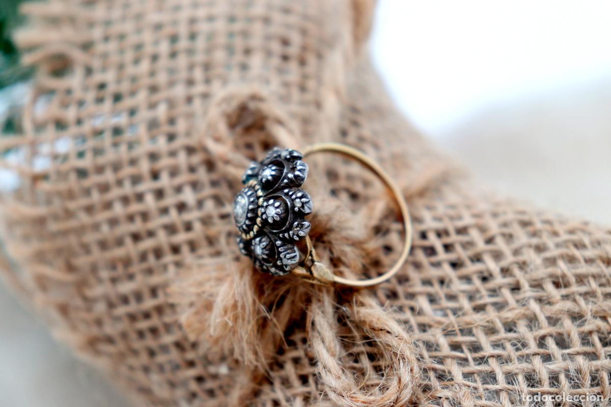 Joyeria: Anillo de oro y plata de 19,2K con diamantes. - Foto 7