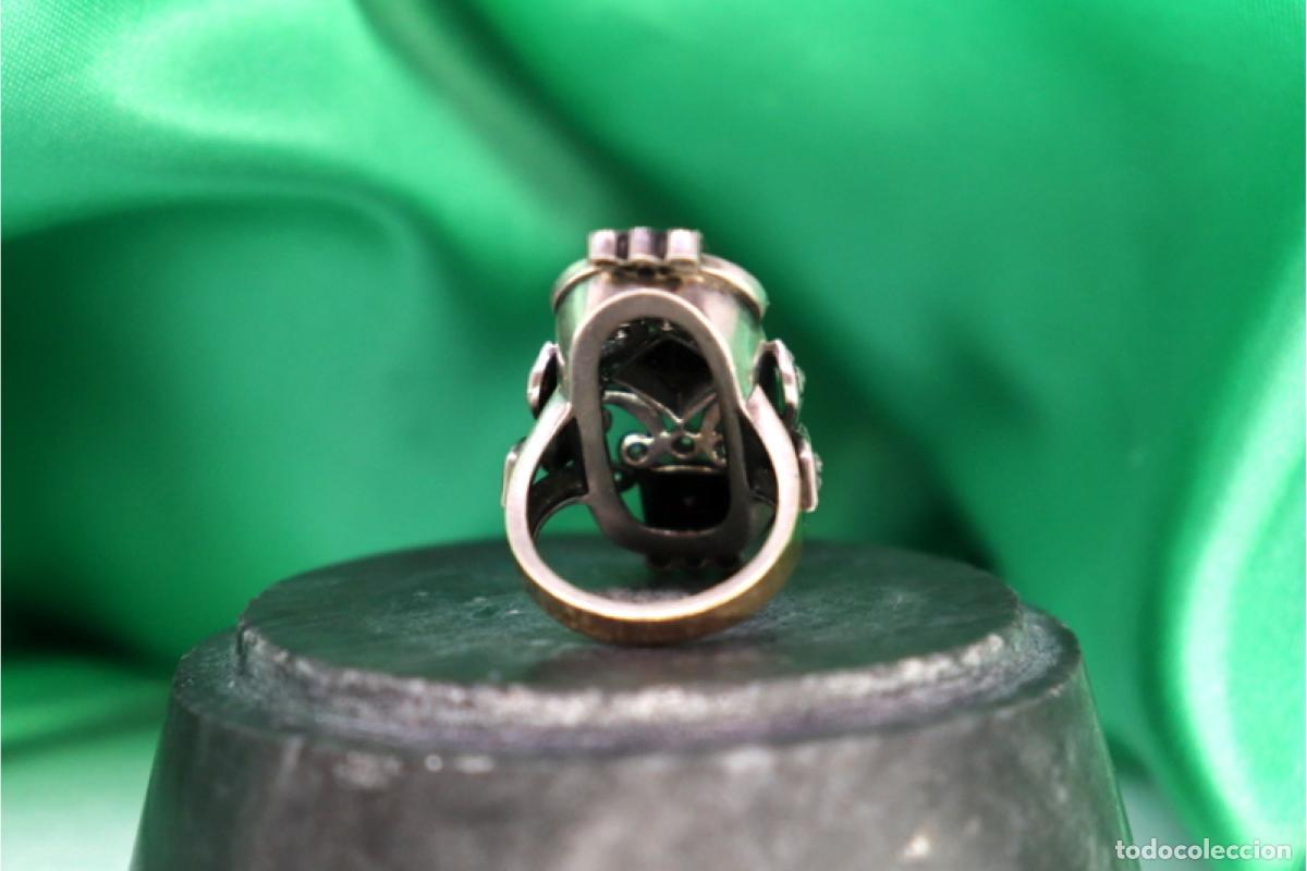 Joyeria: Anillo de oro y plata de 19,2K con diamantes y granates. - Foto 4