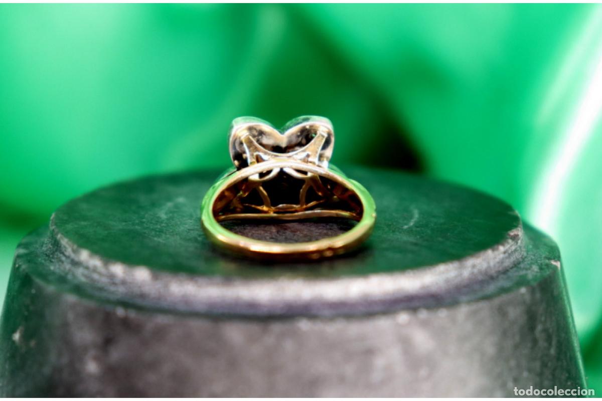 Joyeria: Anillo de oro y plata de 19,2K con diamantes. - Foto 4