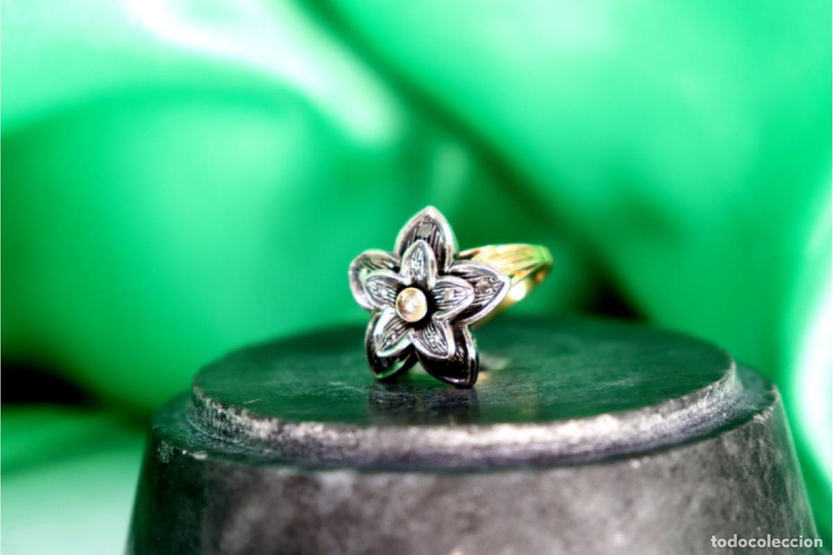 Joyeria: Anillo de oro y plata de 19,2K con diamantes. - Foto 5