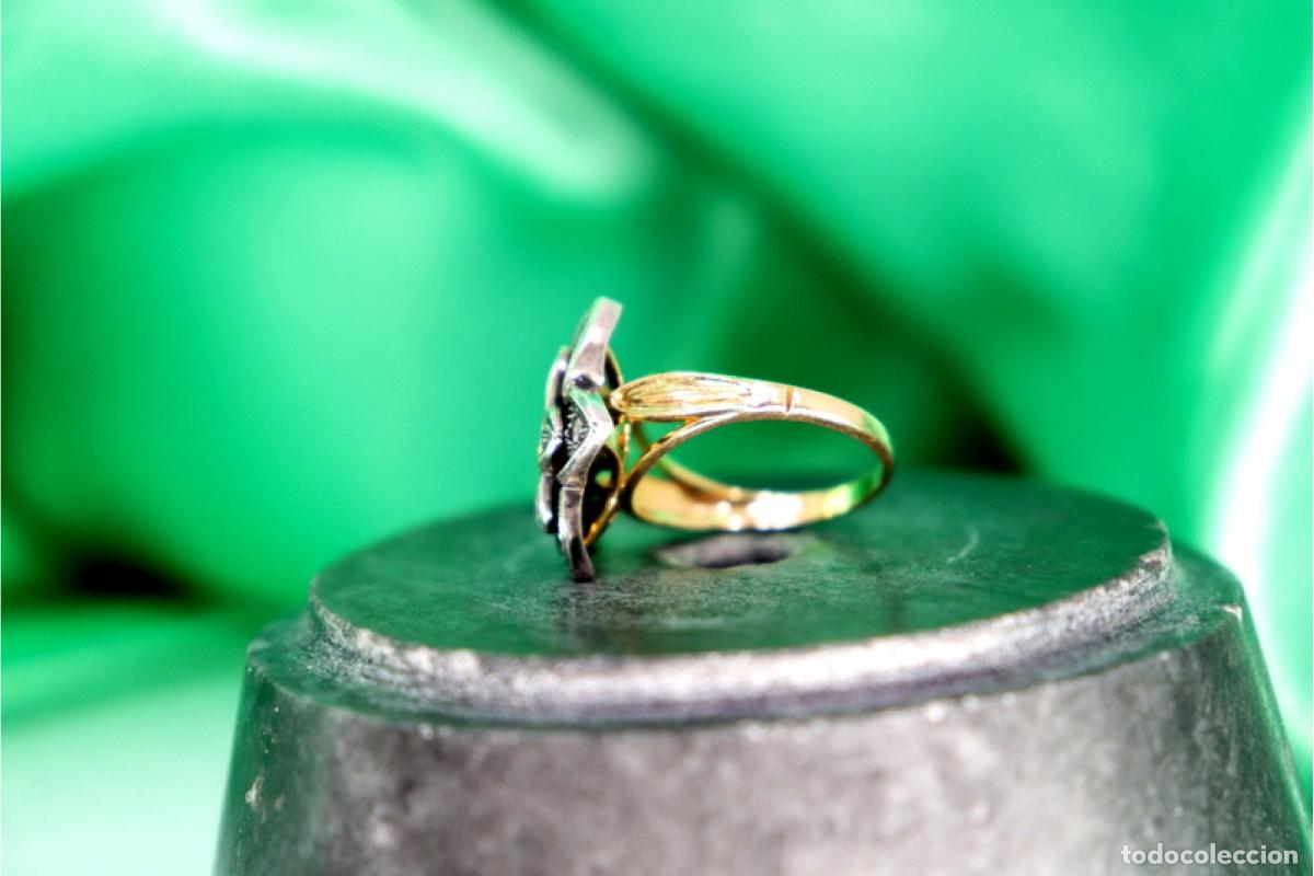 Joyeria: Anillo de oro y plata de 19,2K con diamantes. - Foto 6