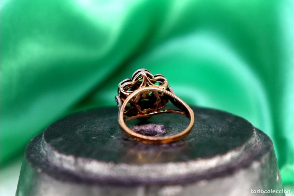Joyeria: Anillo de oro y plata de 19,2K con diamantes y perla. - Foto 5