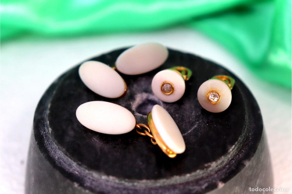 Joyeria: Gemelos de oro de 19,2 quilates con diamantes - Foto 5