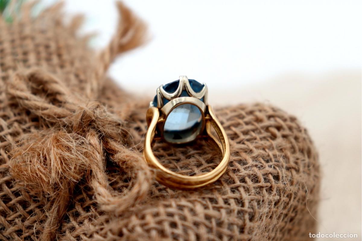 Joyeria: Anillo de oro de 19,2 quilates con aguamarina - Foto 2