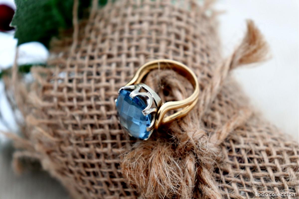 Joyeria: Anillo de oro de 19,2 quilates con aguamarina - Foto 3