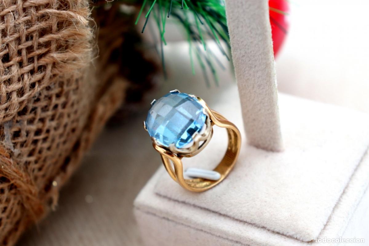 Joyeria: Anillo de oro de 19,2 quilates con aguamarina - Foto 4