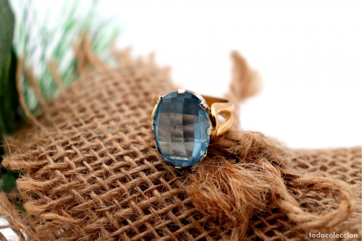 Joyeria: Anillo de oro de 19,2 quilates con aguamarina - Foto 7