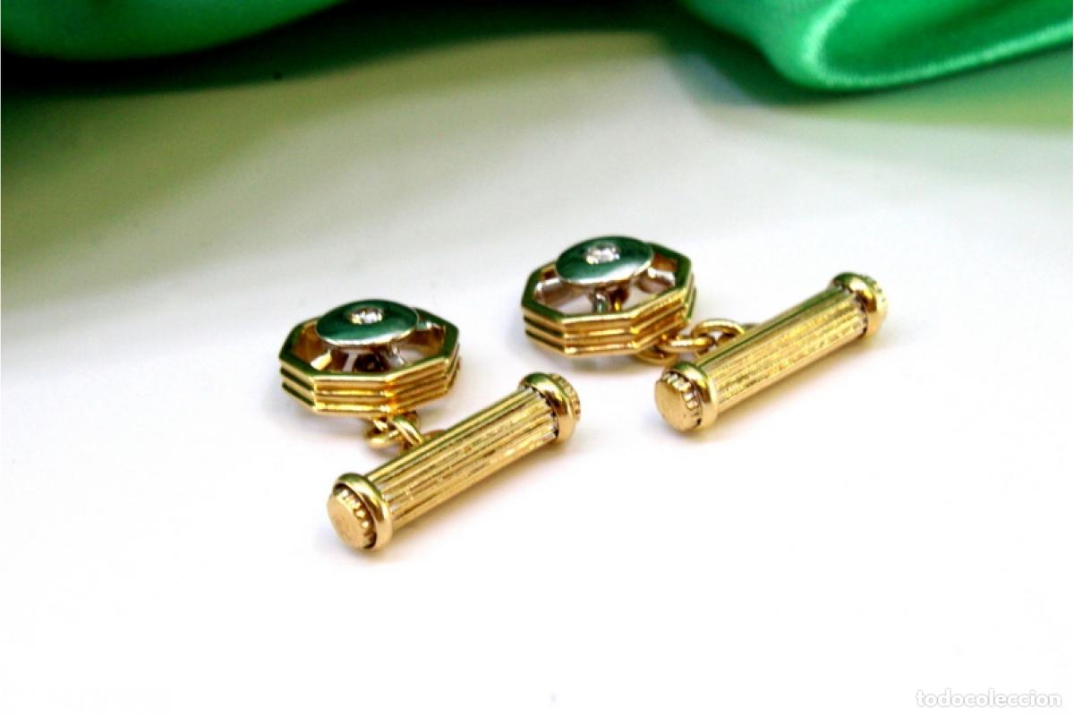Joyeria: Gemelos de oro de 19,2 quilates con diamantes - Foto 5