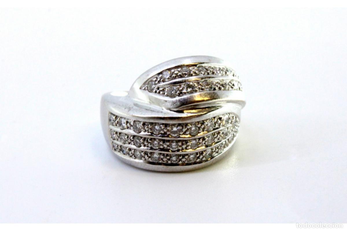Joyeria: Anillo de oro blanco de 18 quilates con diamantes. - Foto 7