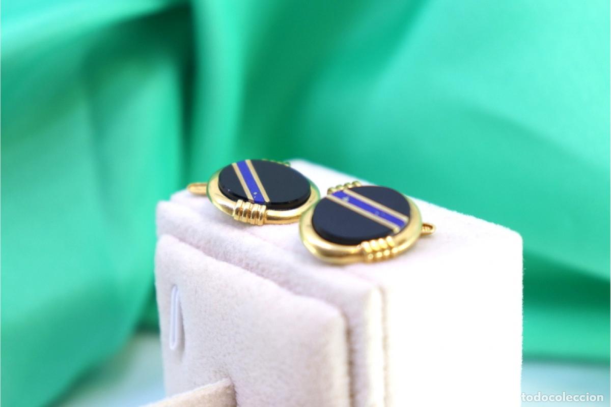 Joyeria: Gemelos de oro de 19,2 quilates con &oacute;nix - Foto 2