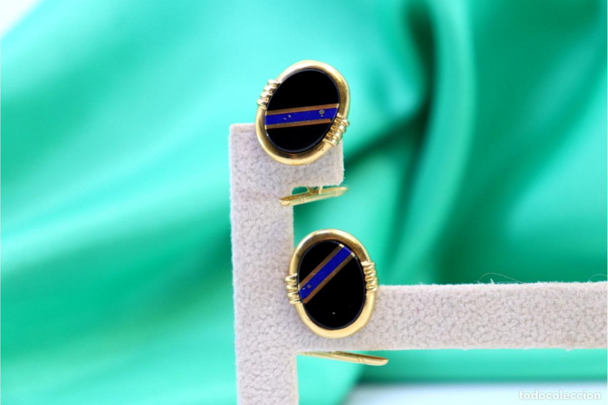 Joyeria: Gemelos de oro de 19,2 quilates con &oacute;nix - Foto 4