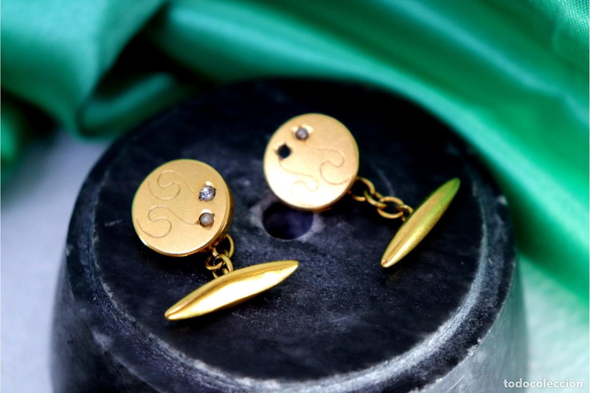 Joyeria: Gemelos de oro de 19,2 quilates con perlas - Foto 2