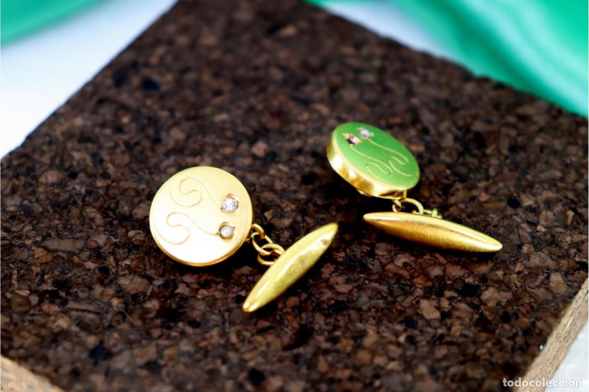 Joyeria: Gemelos de oro de 19,2 quilates con perlas - Foto 4
