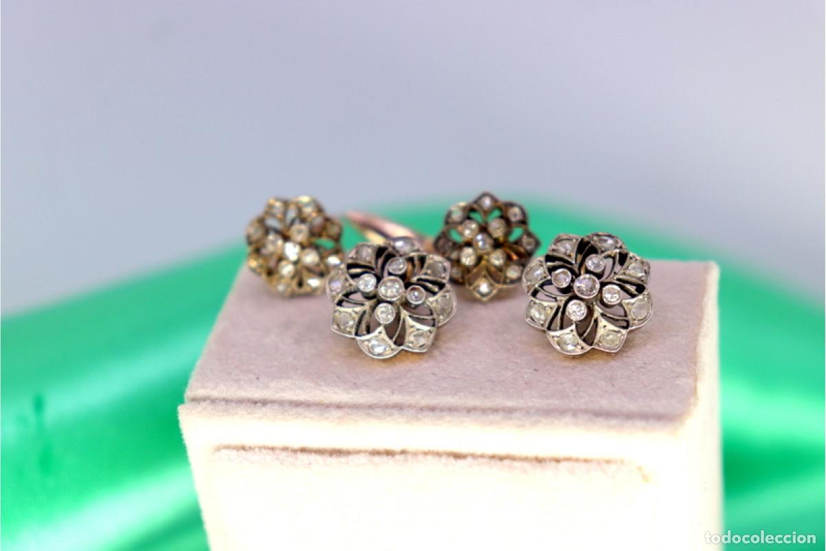 Joyeria: Gemelos de oro y plata de 19,2K con diamantes. - Foto 2