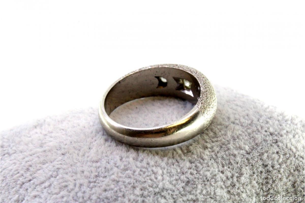 Joyeria: Anillo de oro blanco de 19,2K con diamantes. - Foto 2
