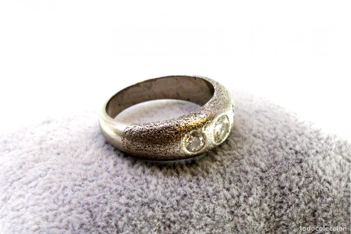 Joyeria: Anillo de oro blanco de 19,2K con diamantes. - Foto 3