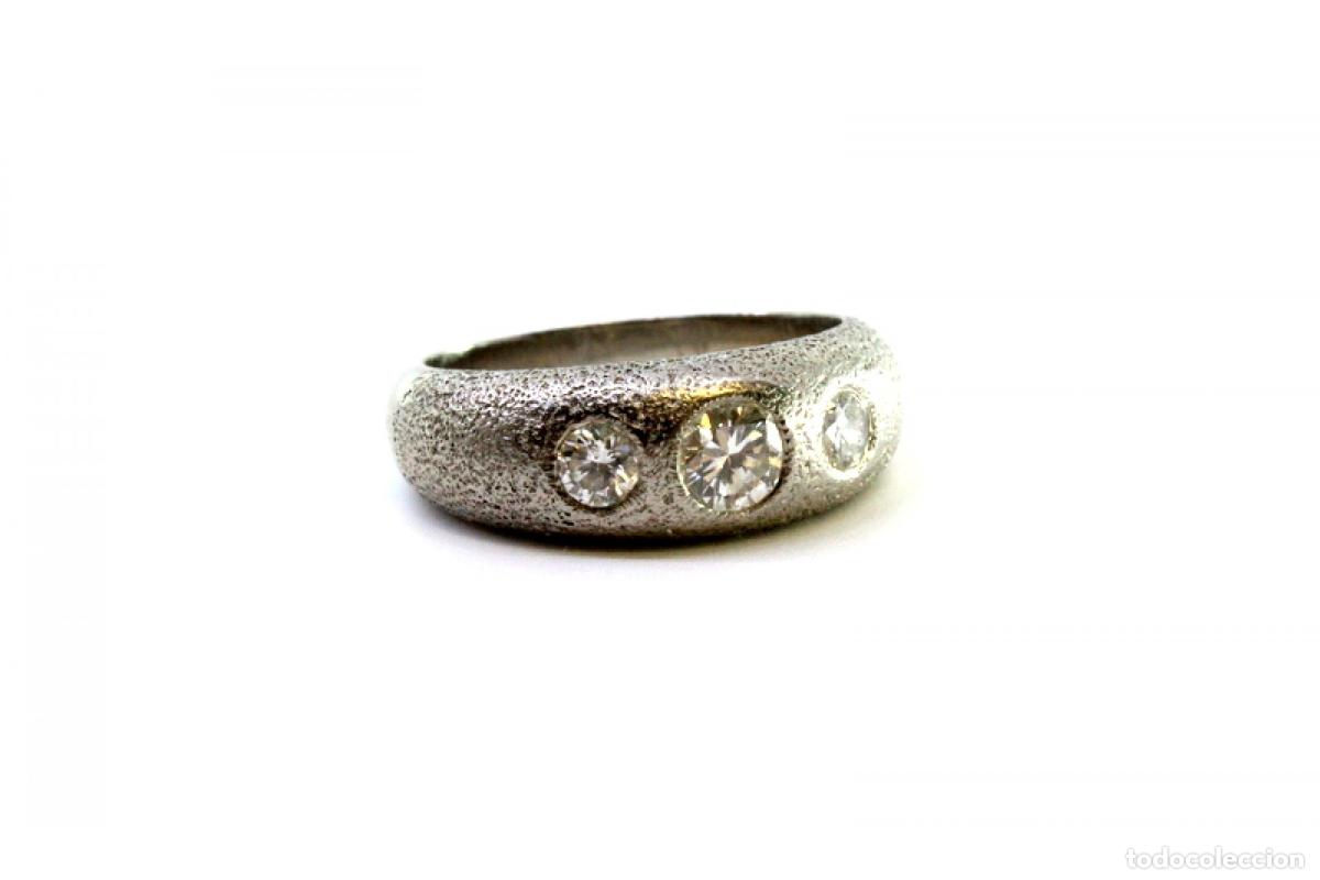 Joyeria: Anillo de oro blanco de 19,2K con diamantes. - Foto 5