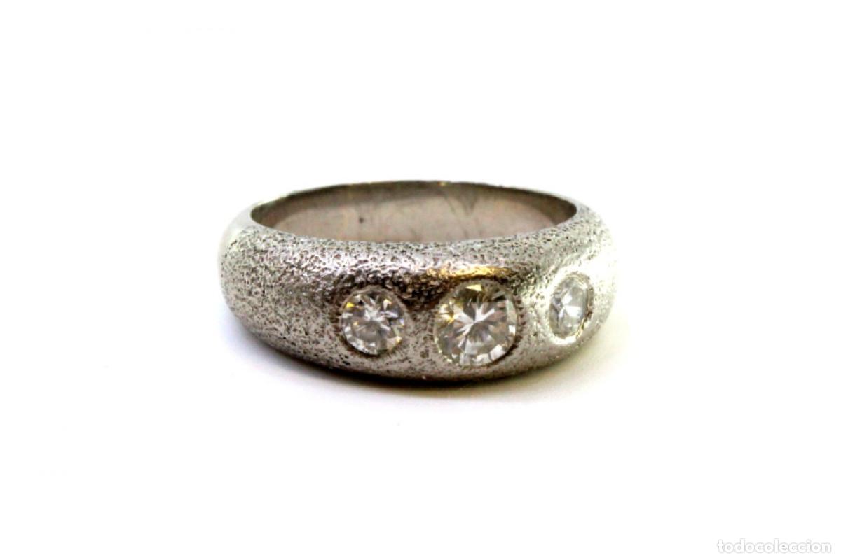 Joyeria: Anillo de oro blanco de 19,2K con diamantes. - Foto 8