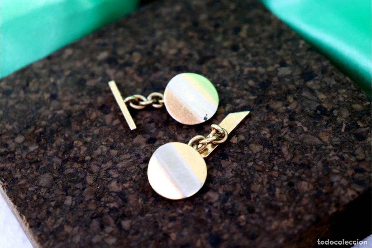 Joyeria: Gemelos de oro bicolor de 19,2 quilates - Foto 3
