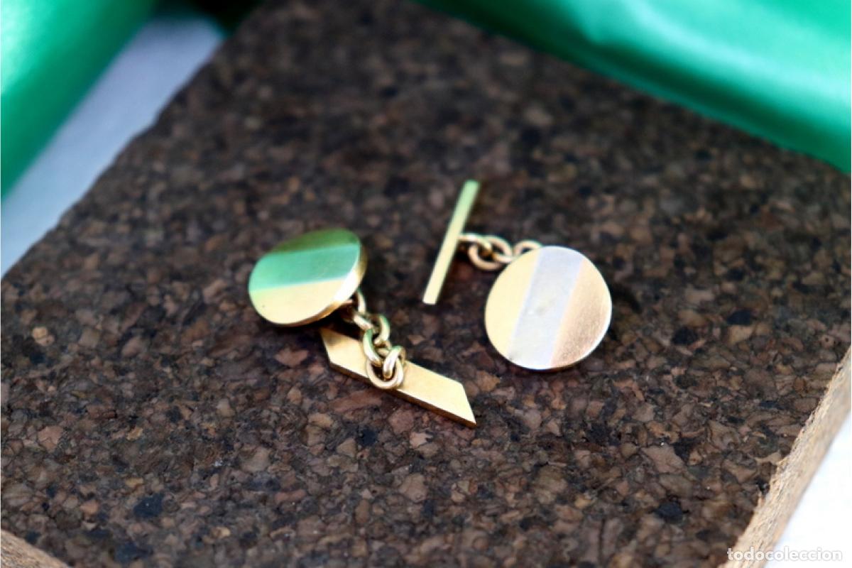 Joyeria: Gemelos de oro bicolor de 19,2 quilates - Foto 4