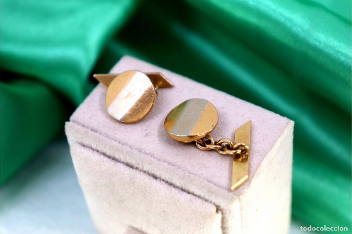 Joyeria: Gemelos de oro bicolor de 19,2 quilates - Foto 5