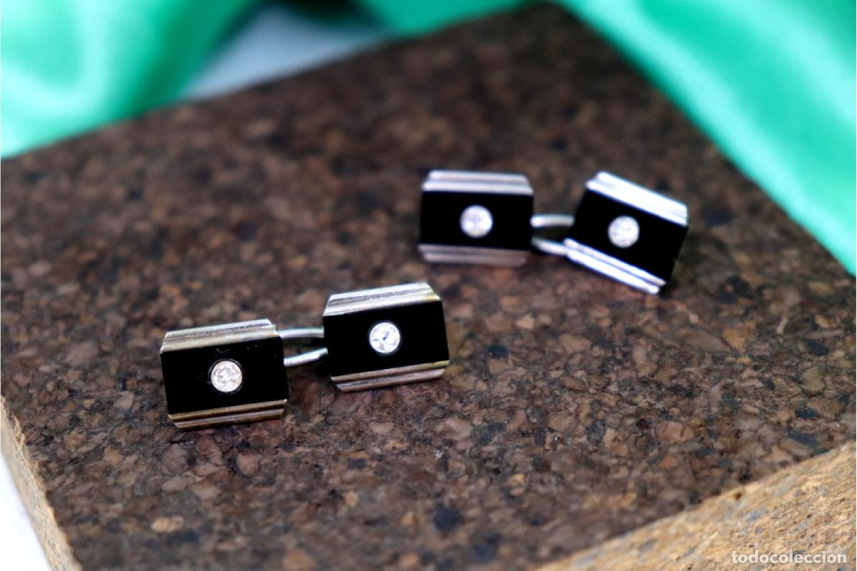 Joyeria: Gemelos en platino, &oacute;nix y diamantes. - Foto 3
