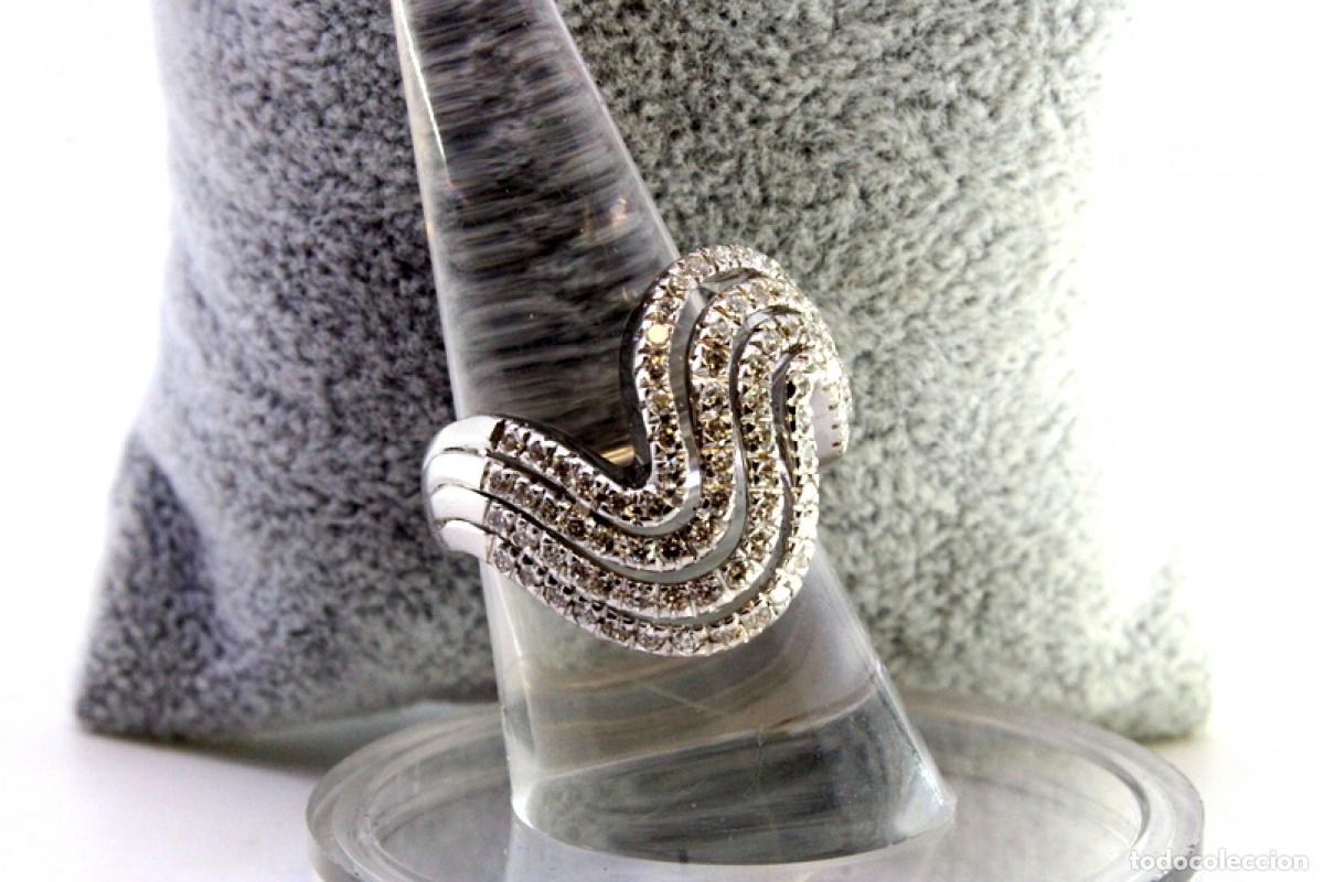 Joyeria: Anillo de oro blanco de 19,2K con diamantes. - Foto 2