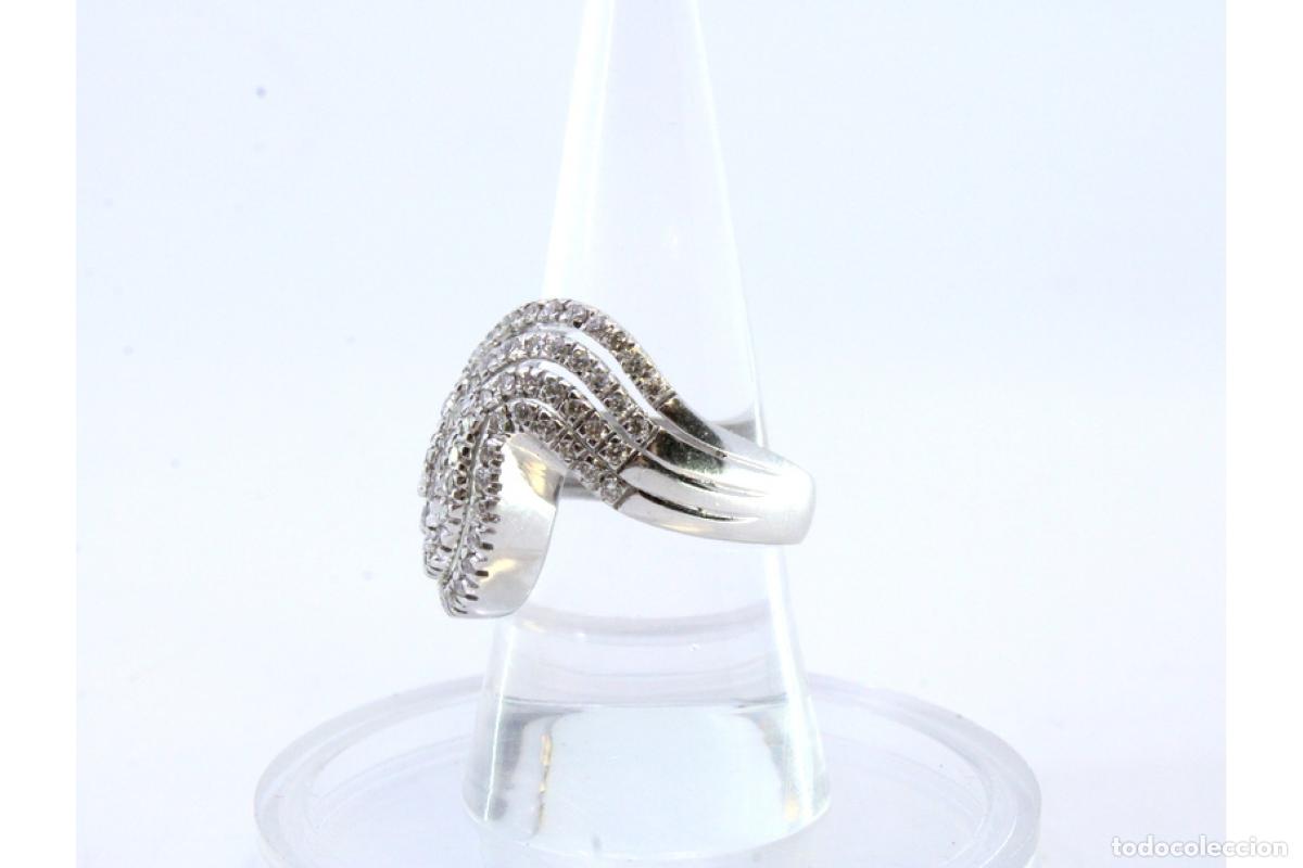 Joyeria: Anillo de oro blanco de 19,2K con diamantes. - Foto 8