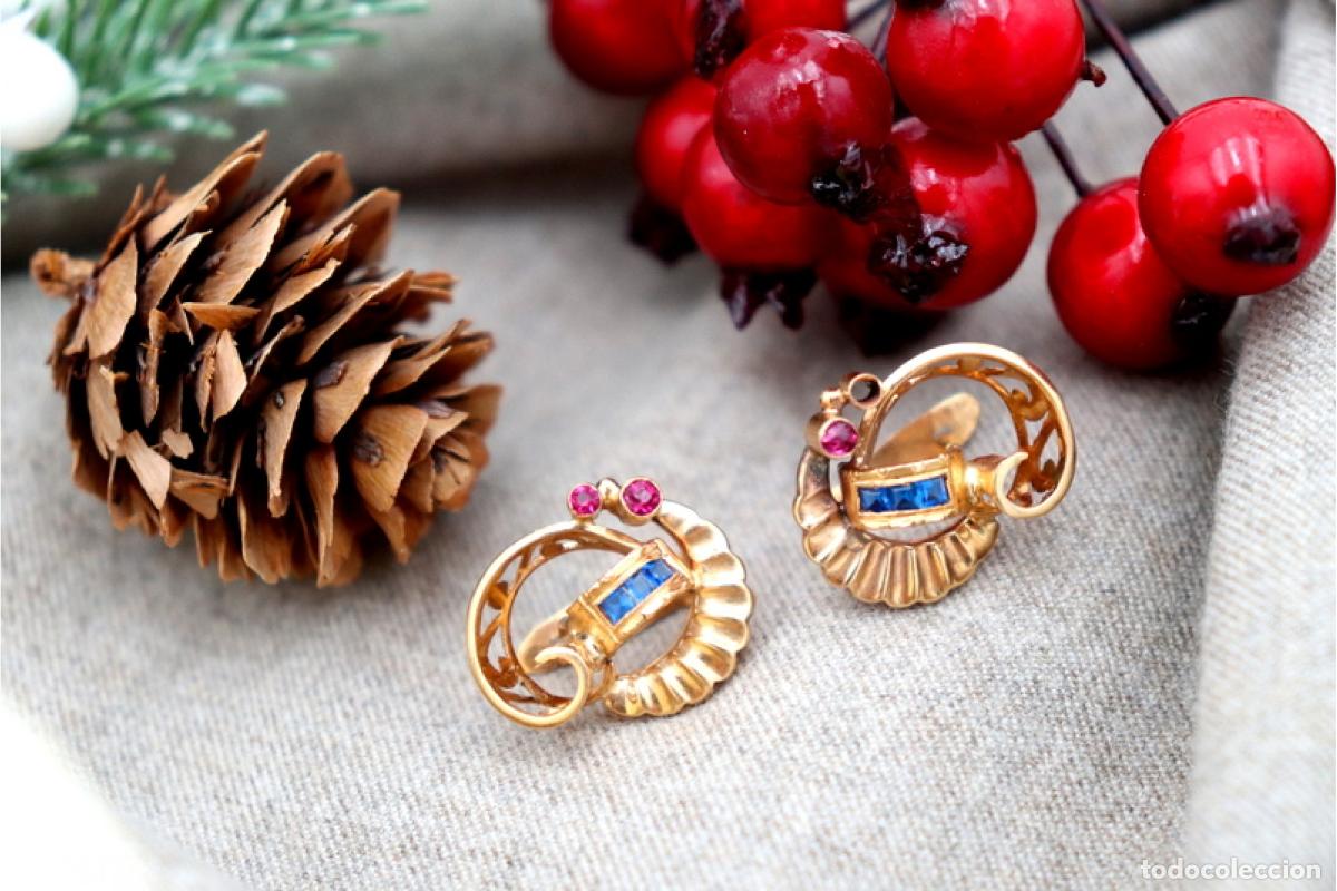 Joyeria: Pendientes de oro de 19,2 quilates - Art D&eacute;co - Foto 4