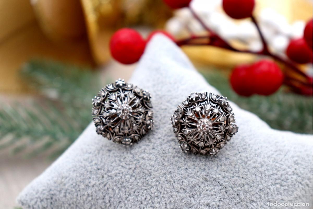 Joyeria: Pendientes de oro de 19,2 quilates con diamantes - Foto 2