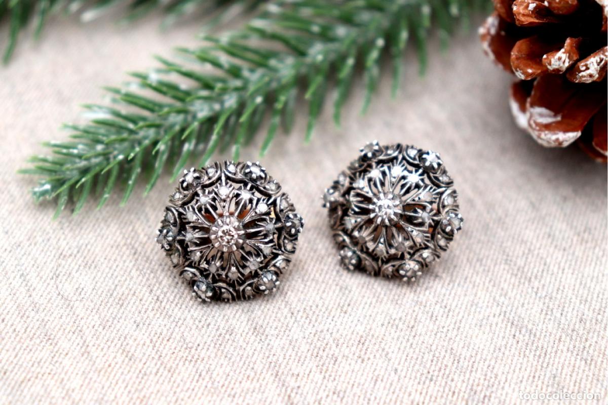 Joalharia: Pendientes de oro de 19,2 quilates con diamantes