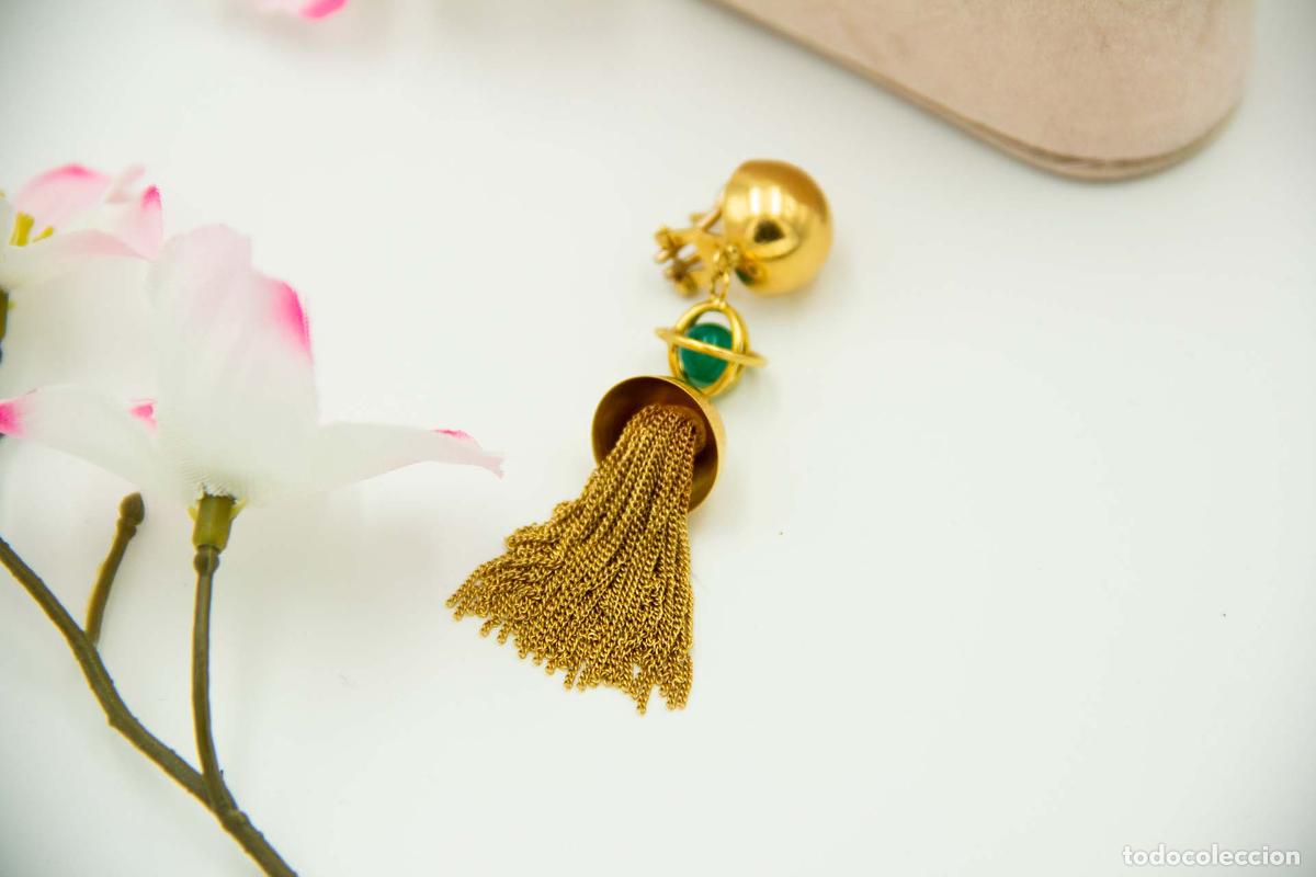 Joyeria: Pendientes de oro de 19,2 quilates con esmeraldas - Foto 3