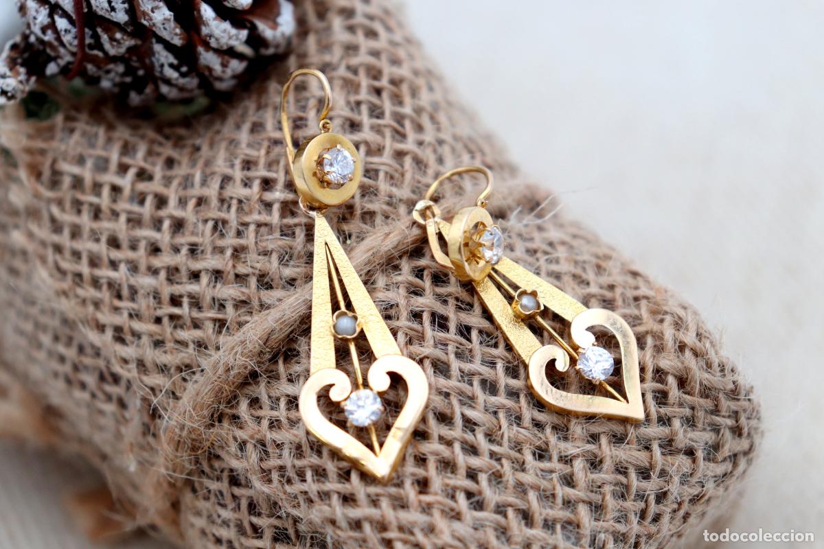 Joyeria: Pendientes de oro de 19,2 quilates con perlas - Foto 3